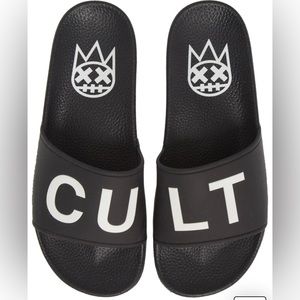 CULT OF INDIVIDUALITY Men's Slides with Socks Black Size 7 - new in box